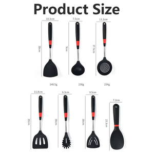 Set di 7 Utensili da Cucina in Silicone Ecologico Resistente al Calore con Spatola Forata <span class=keywords><strong>e</strong></span> Cucchiaio per Cucinare - Product Image 6