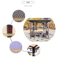 Pavillon de jardin à toit plat de style chinois, chaise suspendue de loisirs pour six personnes, auvent imperméable pour cour extérieure