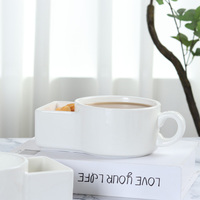 Cadeaux d'Halloween en céramique 300 ml Tasse à café personnalisée drôle en céramique avec poche à biscuits Sachet de thé Porte-biscuits
