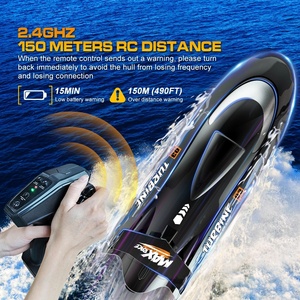 Lancha Rápida RC V009, Barco Anfibio Eléctrico a Prueba de Agua, Alcance de Control Remoto de 150 m, Baterías Listas para Usar, para Mayores de 14 Años - Product Image 4