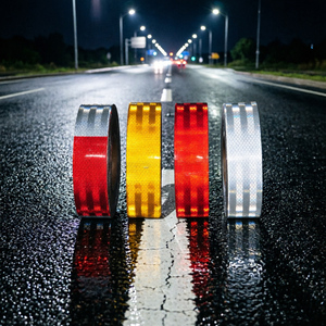 เทปสะท้อนแสงมาตรฐาน DOT-C2 สีแดงขาว PMMA/PET กันน้ำ สำหรับรถบรรทุก เพื่อความปลอดภัยบนท้องถนน - Product Image 5