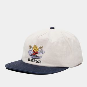 OEM Custom Logo 5 Panel Unstructured Cotton Screen Printing <b>Snapback</b> <b>Cap</b> Flat Brim Contrast Color Hat With Metal Buckle - Product Image 3