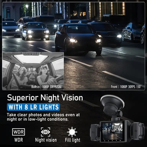 Caméra de tableau de bord HD 4 objectifs 360° avec écran IPS, caméras avant et arrière gauche/droite, mémoire 64 Go, grand angle - <span class=keywords><strong>Prix</strong></span> usine - Product Image 4