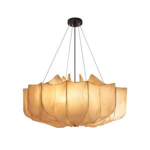 Lustre de style japonais Wabi Sabi, diamètre 60 cm 80 cm, luminaire suspendu rond blanc pour salle à manger, décoration intérieure - Product Image 5