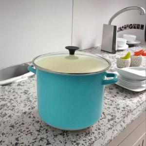 26cm 파스타 스튜 소스 용 클래식 디자인 붙지 않는 에나멜 금속 요리 냄비 음식 재가열 - Product Image 3