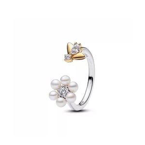 Anillo <span class=keywords><strong>de</strong></span> Plata Pura Pan Family, Nuevo Estilo, Simple, con Flores y Mariposas, Ligero y Lujoso, Accesorio <span class=keywords><strong>de</strong></span> Lujo, Regalo <span class=keywords><strong>de</strong></span> Cumpleaños y Año Nuevo - Product Image 4