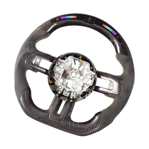 Volante Deportivo de Fibra de Carbono Modificado con LED y Base Plana para <span class=keywords><strong>Ford</strong></span> <span class=keywords><strong>Mustang</strong></span> 2015 2016 2017 2018 2019 2020 <span class=keywords><strong>2021</strong></span> <span class=keywords><strong>2022</strong></span> - Product Image 3