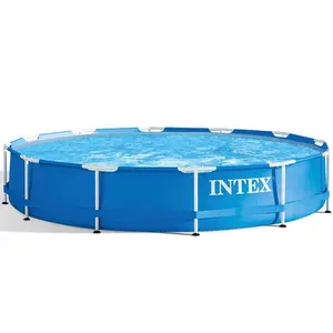 28200 бассейн INTEX, 305*76 см, Круглый, синий, семейный, веселый, стальной бассейн