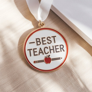 Fabrique personnalisé plaqué or Offre Spéciale <span class=keywords><strong>bourse</strong></span> présente médaillon médaille en métal avec ruban cadeaux pour professeur d'école - Product Image 2