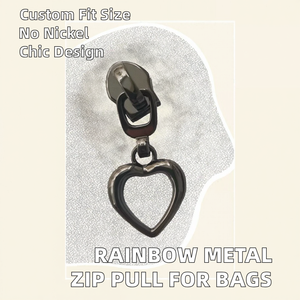 Tirette de fermeture éclair personnalisée en métal pour sac à main, en alliage de zinc sans nickel, motifs modernes rectangulaires, étoiles et cœurs, pour vestes, durable - Product Image 2