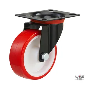 Industrial Caster Wheel--Rotatable/ Rolling Swivel Wheel-- 80*25/100*30/125*37 with Red PP material Wheel Thread