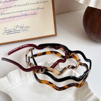 Bandeau Cheveux Genya à Motif Vague Fine, Tendance, Personnalisé, Vintage, Couleur Unie, Antidérapant, en Acétate
