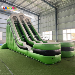 Château gonflable aquatique pour enfants, toboggan aquatique commercial gonflable à double piste avec piscine - Product Image 2