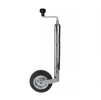 Remorque ou caravane roue de support jockey extra robuste avec manivelle roue en caoutchouc solide de 48mm