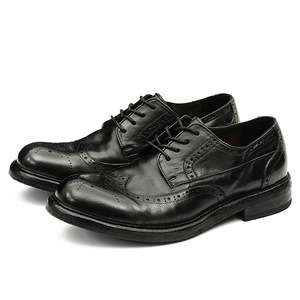Chaussures habillées formelles pour hommes à bout carré, en cuir véritable, avec semelle extérieure en caoutchouc antidérapante, collection Printemps 2026 – Nouveauté Goodyear Lace - Product Image 5