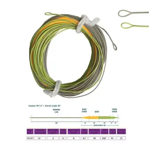 Ligne de pêche à la mouche flottante avec 2 boucles soudées, poids vers l'avant, 3-9F/S, 100 pieds, pointe coulante, matériau en nylon, rivière, lac, ruisseau, longueur 1000 m - Product Image 3