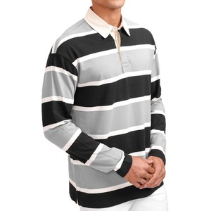 Polo respirant à boutons pour homme 2026 – Design personnalisé, multicolore, manches longues, coupe oversize, style rugby - Product Image 3