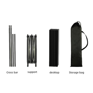 Table de camp pliante en acier au carbone portable personnalisée avec chevalets Table à manger de pique-nique pour 4-8 personnes pour le camping en plein air - Product Image 4