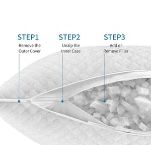 Customize Shredded <b>Memory</b> Foam <b>Pillows</b> Cooling Bed <b>Pillows</b> Queen Size Set of 2 for Sleeping Adjustable Firm <b>Pillows</b> - Product Image 1