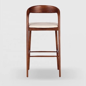 Sgabello da Bar Moderno e Minimalista in Legno Massello con Schienale. Arredo di Alta Qualità per Ristoranti e Soggiorni per Uso Commerciale. - Product Image 5