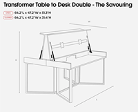 Mesa Plegable 2026 de China, Escritorio Pequeño Convertible en Mesa de Comedor, Escritorio Multiusos para Computadora, Escritorio para Juegos, Mesa de Comedor Oculta
