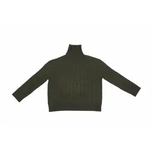 Women Loose-fitting Long Sleeves High Collar Pullover Made Of Wool-cashmere.