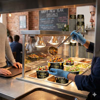 Bol à salade en papier jetable, écologique, biodégradable, compostable, recyclable, pour restaurant, construction robuste, compatible congélateur