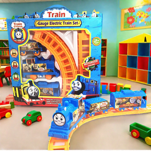 Juguetes tragamonedas, modelo educativo de plástico eléctrico, luz Diy, pista de riel, juego de tren de juguete, rompecabezas, juego de tren de pista ensamblado - Product Image 2