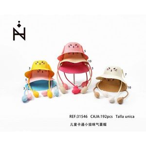 Cappello con airbag a forma di gattino dei cartoni animati per bambini, rosa, giallo, bianco, taglia unica - Product Image 3