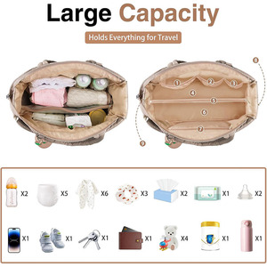 <span class=keywords><strong>Bolsas</strong></span> de lona acolchadas impermeables de gran tamaño con logotipo personalizado, bolsa de viaje <span class=keywords><strong>para</strong></span> mamá, almacenamiento de pañales <span class=keywords><strong>para</strong></span> bebés - Product Image 4