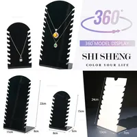 SHI SHENG Großhandel kleine schwarz weiß Acryl Halskette Anhänger Board Holder Stand für Schmuck Shooting Display Requisiten