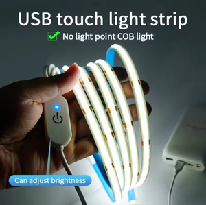 <span class=keywords><strong>Bande</strong></span> lumineuse LED COB avec variateur tactile, ruban de diodes flexible, éclairage linéaire intérieur 5V USB, lampe de décoration murale pour chambre, bricolage, rétroéclairage de télévision, miroir - Product Image 2
