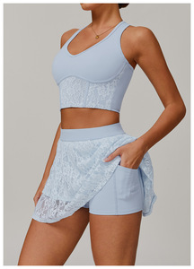 Vente en gros de nouveaux ensembles de <span class=keywords><strong>sport</strong></span> 2 pièces en dentelle <span class=keywords><strong>sexy</strong></span> jupe de tennis de <span class=keywords><strong>sport</strong></span> jupe de golf pour femmes jupe de tennis de yoga - Product Image 2