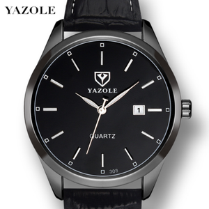YAZOLE D 308 Orologi al Quarzo da <span class=keywords><strong>Uomo</strong></span> Completamente Neri Vendita Calda 2022 Orologio da Polso da <span class=keywords><strong>Uomo</strong></span> per Affari con Data e Logo Personalizzato Relojes Bestseller - Product Image 4