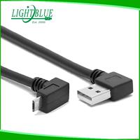 Kabel Micro USB Sudut Kanan 90 Derajat USB a ke Micro B untuk Pengisian Daya & Sinkronisasi Data untuk Samsung / HTC dan Lainnya