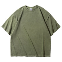 Personnalisé Vintage En Vrac Vierge 250 Gsm Lavage À L'acide T-Shirt Surdimensionné T-shirt En Gros Épais Coton Lavage À L'acide T-shirts pour Hommes
