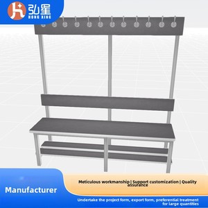 Panca Moderna Regolabile in Metallo per Spogliatoio/Appendiabiti 200 cm <span class=keywords><strong>con</strong></span> <span class=keywords><strong>Attaccapanni</strong></span> a Parete e Portascarpe - Product Image 6