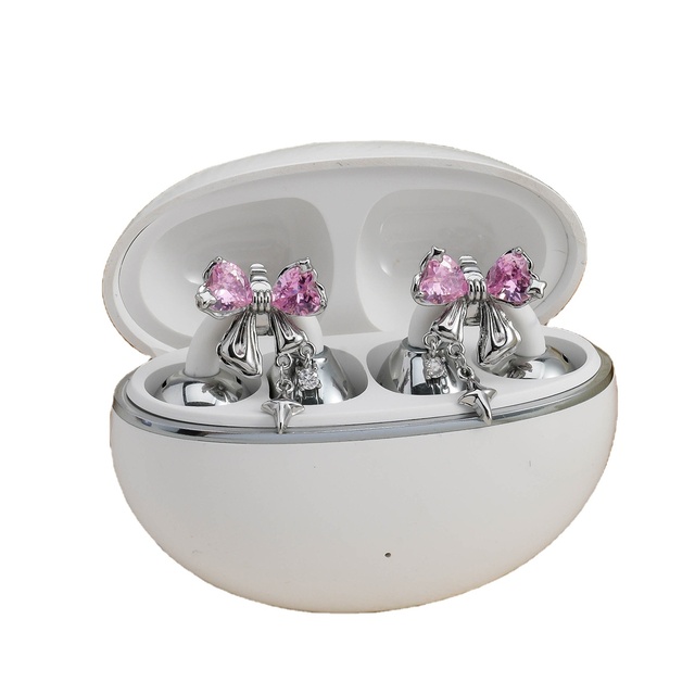 SB06267 Wireless Ear Clip Earphones with Pendant Earring Design, Earbuds with a Charging Case Earphones for Gift or Personal Use