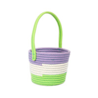 Corde de coton tissé mini panier de rangement d'articles divers organisateur de bébé jouets clés petites filles produit vert long manche