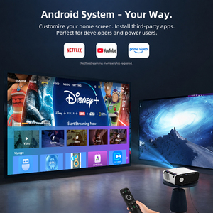 A9Q 1850ANSI High Lumens FULL HD LCD Android <b>Wifi</b> Blue Tooth 4K <b>Projector</b> With 50000 Hours Long Life High Brightness - Product Image 1