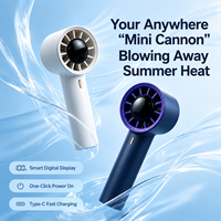 Mini ventilateur portable intelligent à affichage numérique, batterie longue durée 2000 mAh, USB, avec service personnalisé