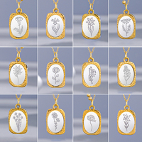 Nouveau collier en acier inoxydable avec pendentif fleur du mois, design de niche, polyvalent, pour femmes, avec motif de roses magiques
