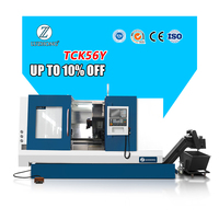 Torno CNC con Eje de 65 mm de Diámetro Interior, Torno CNC de Bancada Inclinada TCK56Y, Fábrica de Tornos CNC en China
