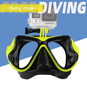 Liquid Silicone Diving Mask Two <b>Windows</b> Tempered Glass Camera Mount Snorkeling Water Sports - Product Image 5