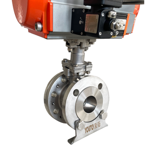 Langlebiger, hart versiegelter, schräger Kugel hahn, pneumatischer Antrieb für Gas mit hohem SS316-Material ANSI Standard OEM - Product Image 1