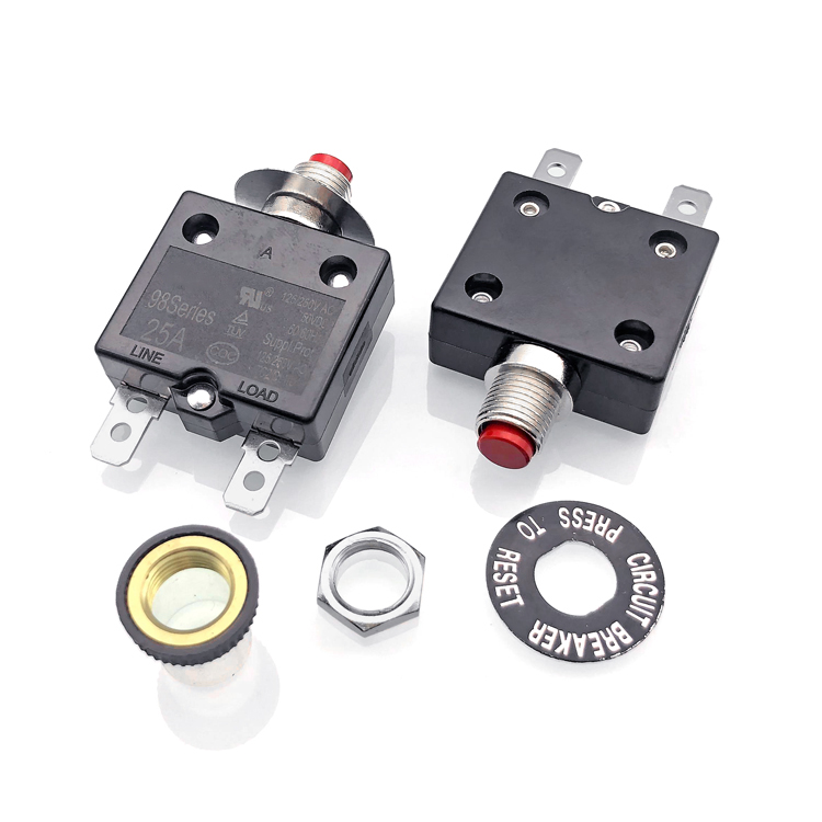 Автоматические выключатели с кнопкой сброса 20 А, ТермоЗащита с клеммами быстрого подключения и водонепроницаемой крышкой кнопки