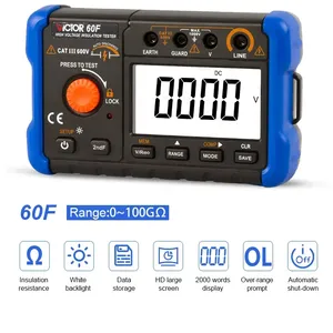 เครื่องทดสอบความต้านทานฉนวน Victor RuoShui 60 ซีรีส์, ตัวเลือก 1000V/2500V, ฟังก์ชัน PI และ DAR, เมกะโอห์มมิเตอร์ - Product Image 3