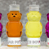 Bouteille de jus en PET transparente épaissie en forme d'ours Euphoria Creative pour le thé au lait, l'eau et le savon liquide pour enfants, 500 ml, bouchon à vis