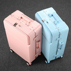 New Arrival Unisex 20-Inch Business Carry-On Luggage Boarding Suit with Spinner Caster Front Opening Aluminum Frame Wholesale - Product Image 2