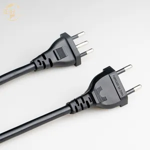 1.8米3x0.75毫米巴西NBR14136插头电源电缆IEC320 C5交流电源线巴西3针插头电源电缆